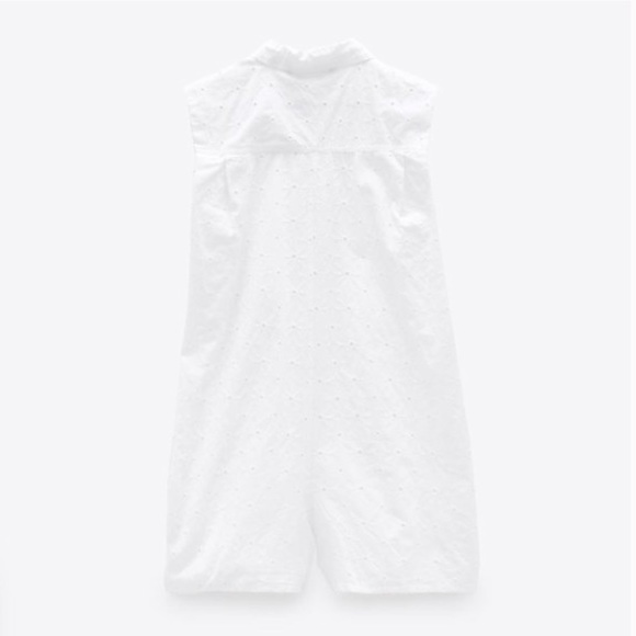 NWT Zara Eyelet Cutwork Embroidery Romper in White, Size M - Picture 3 of 14